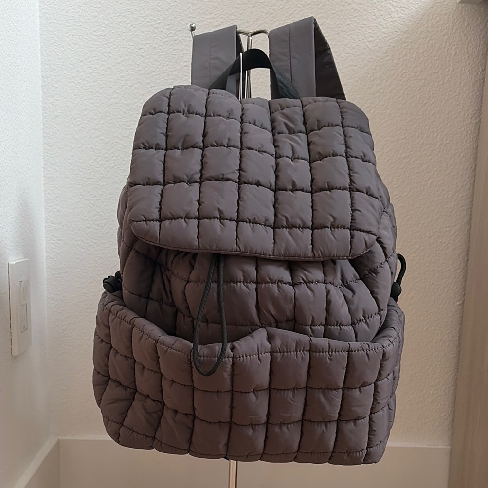 Quilted Gray Backpack